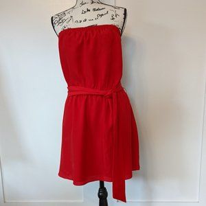 Express Red Strapless Mini Dress - M